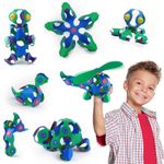 Jucarii, Copii si Bebe - Jucarii si jocuri - Seturi de constructie si cuburi - Seturi de constructie - Set Clixo de construit cu magnet, Itsy pack Blue-Green 30 - Infinity.ro