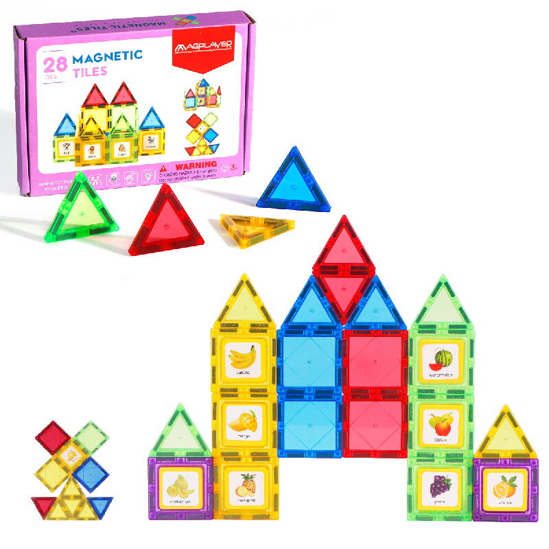 Jucarii, Copii si Bebe - Jucarii si jocuri - Seturi de constructie si cuburi - Seturi de constructie - Set de constructie magnetic 3D - 28 piese - Infinity.ro