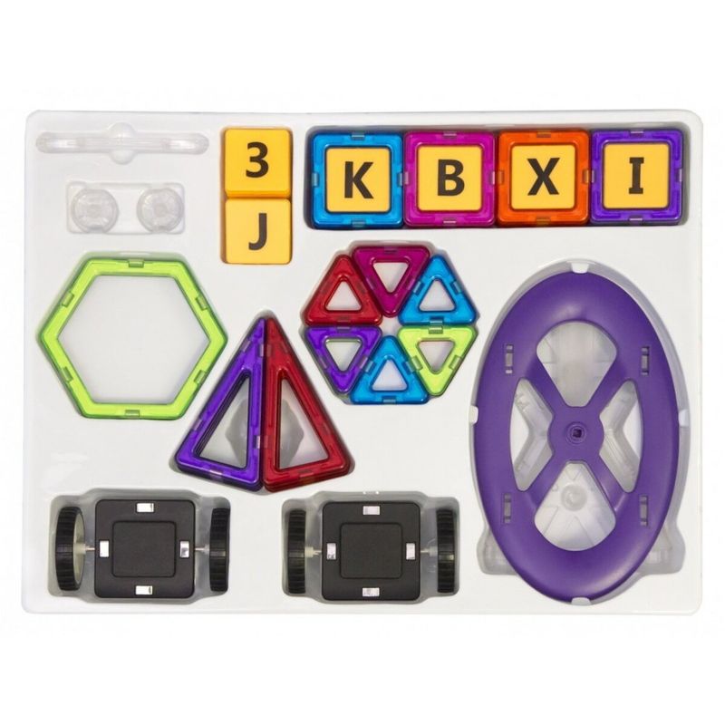 Jucarii, Copii si Bebe - Jucarii si jocuri - Seturi de constructie si cuburi - Seturi de constructie - Joc de constructie magnetic - 98 piese - Infinity.ro