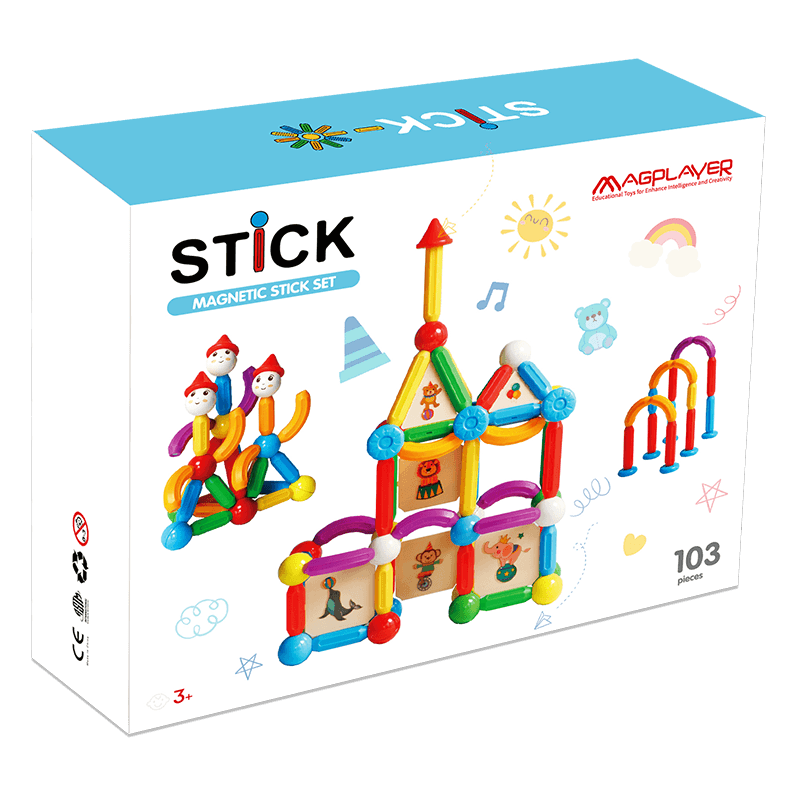 Jucarii, Copii si Bebe - Jucarii si jocuri - Seturi de constructie si cuburi - Seturi de constructie - Set de constructie magnetic - STICK (103 piese) - Infinity.ro