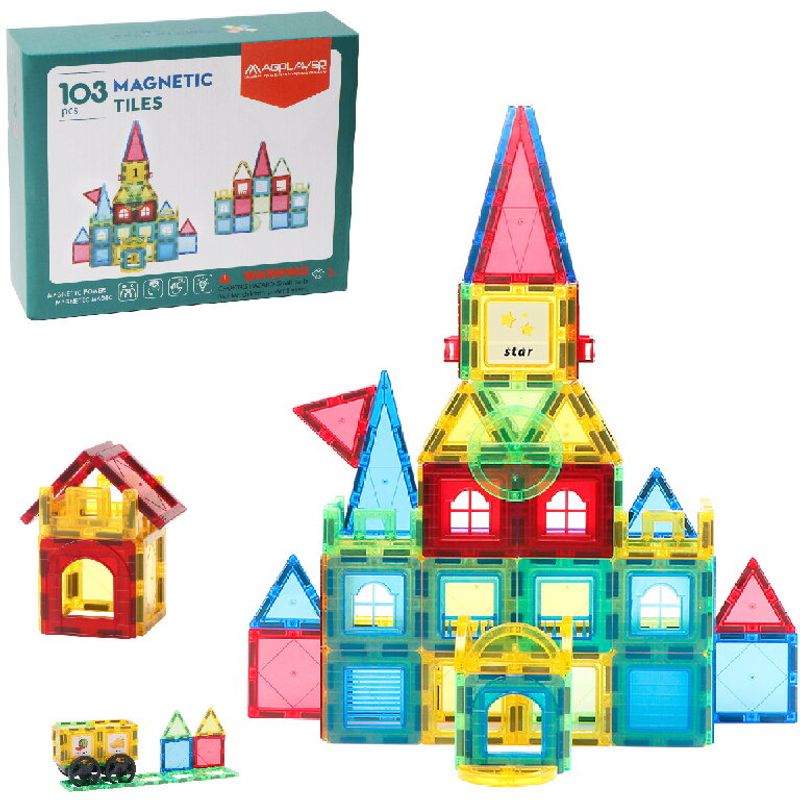 Jucarii, Copii si Bebe - Jucarii si jocuri - Seturi de constructie si cuburi - Seturi de constructie - Set de constructie magnetic 3D - 103 piese - Infinity.ro