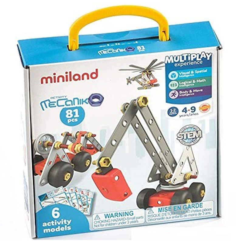 Jucarii, Copii si Bebe - Jucarii si jocuri - Seturi de constructie si cuburi - Seturi de constructie - Joc de constructii Activity Mecaniko 81 Miniland - Infinity.ro
