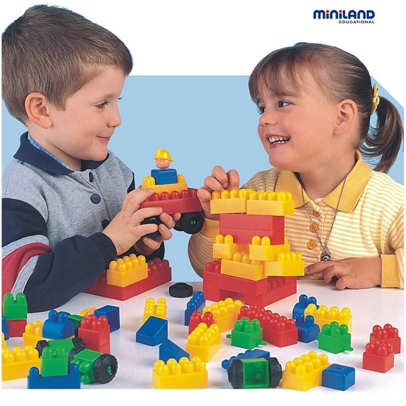 Jucarii, Copii si Bebe - Jucarii si jocuri - Seturi de constructie si cuburi - Seturi de constructie - Joc de constructii Caramizi Miniland 300 buc - Infinity.ro