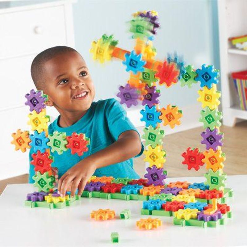 Jucarii, Copii si Bebe - Jucarii si jocuri - Seturi de constructie si cuburi - Seturi de constructie - Setul Constructorului Gears! Gears! Gears! Deluxe - versiunea Super Set - 150 piese - Infinity.ro