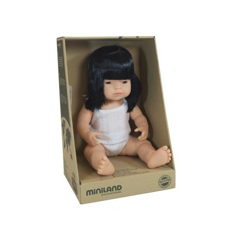 Jucarii, Copii si Bebe - Jucarii si jocuri - Papusi si accesorii - Papusi - Papusa educationala 38 cm Fetita Asiatica purtatoare de Ochelari - Infinity.ro