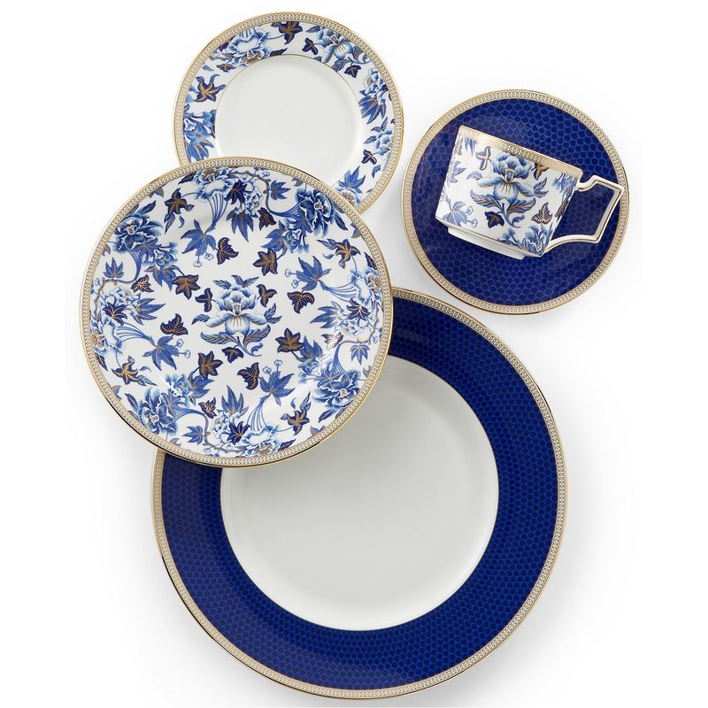 Casa si Gradina - Bucatarie si vesela - Vesela si tacamuri - Farfurii si boluri - Farfurie cina, portelan Wedgwood, Hibiscus Blue, 27cm - Infinity.ro