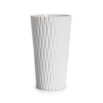 Casa si Gradina - Decoratiuni - Obiecte decorative - Vaze si boluri decorative - Vaza conica cu taieturi romburi, portelan alb, 20,5 cm - Infinity.ro