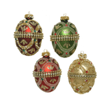 Casa si Gradina - Decoratiuni - Decoratiuni de sezon - Glob Craciun oval, cu margele si pietre asortate, D6cm/H8cm - Infinity.ro