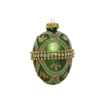 Casa si Gradina - Decoratiuni - Decoratiuni de sezon - Glob Craciun oval, cu margele si pietre asortate, D6cm/H8cm - Infinity.ro