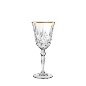 Set 6 pahare pentru vin alb, din cristal, Gold & Gold, dim 8x19H