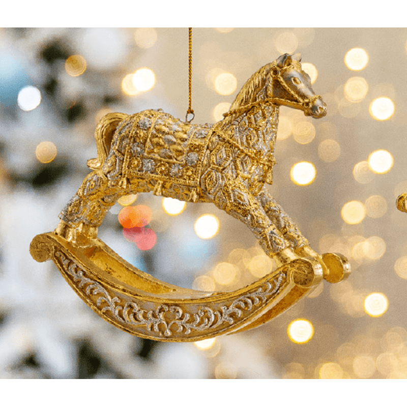 Casa si Gradina - Decoratiuni - Decoratiuni de sezon - Decoratiune Craciun, calut auriu, 16 x 12cm - Infinity.ro
