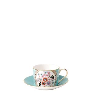 Ceasca cu farfurie ceai, portelan Wedgwood, Wonderlust Camellia,150ml