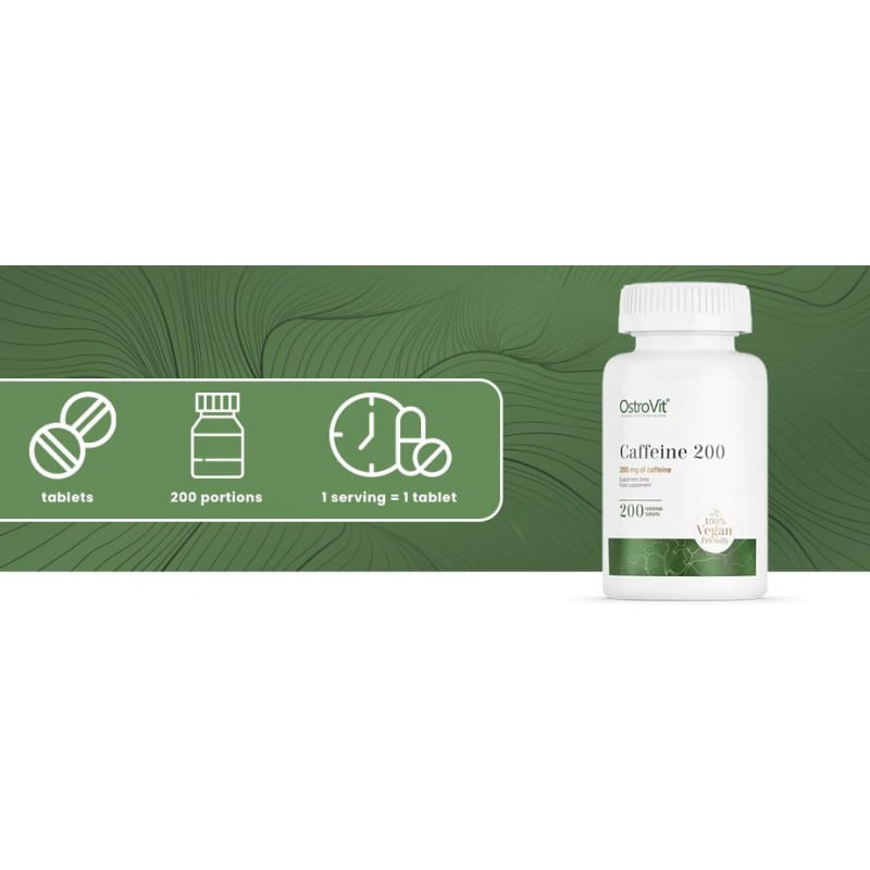 Ingrijire personala si Cosmetice - Sanatate si wellness - Suplimente alimentare - Vitamine si minerale - OstroVit Caffeine 200 mg 200 Tablete, inlocuitor cafea - Infinity.ro