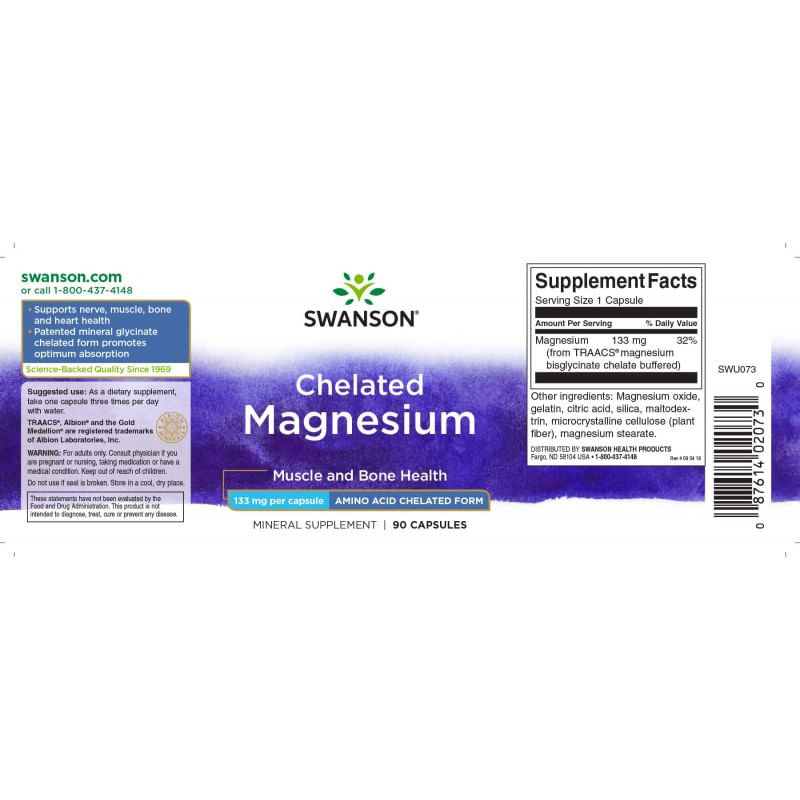 Ingrijire personala si Cosmetice - Sanatate si wellness - Suplimente alimentare - Vitamine si minerale - Swanson Albion Magnesium 133 mg 90 Capsule - Infinity.ro