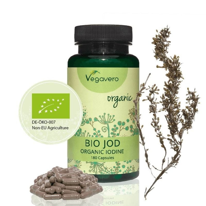 Ingrijire personala si Cosmetice - Sanatate si wellness - Suplimente alimentare - Vitamine si minerale - Vegavero Iod Organic Natural 180 capsule - Infinity.ro