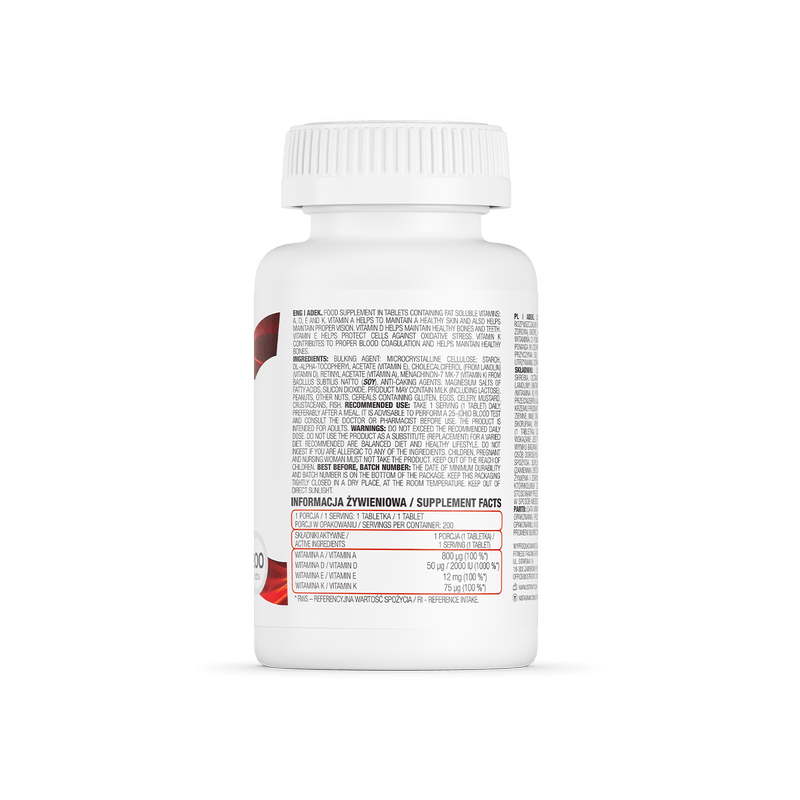 Ingrijire personala si Cosmetice - Sanatate si wellness - Suplimente alimentare - Vitamine si minerale - OstroVit ADEK (Vitaminele A, D, E, K) 200 Tablete - Infinity.ro