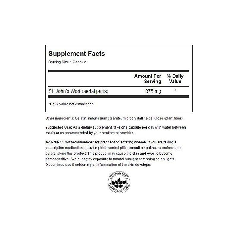 Ingrijire personala si Cosmetice - Sanatate si wellness - Suplimente alimentare - Vitamine si minerale - Swanson St. John's Wort (Sunatoare) 375mg 60 Capsule, Tulburari dispozitie, stres, nervozitate - Infinity.ro