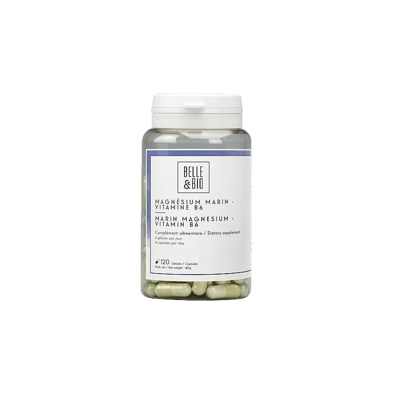 Ingrijire personala si Cosmetice - Sanatate si wellness - Suplimente alimentare - Vitamine si minerale - Belle&Bio Magneziu marin + Vitamina B6, 120 capsule - Infinity.ro