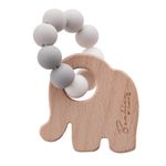 Jucarii, Copii si Bebe - Jucarii si jocuri - Jucarii bebelusi - Jucarii pentru dentitie - Jucarie dentitie elefantel cu inel dentitie Bambino by Juliana gri - Infinity.ro