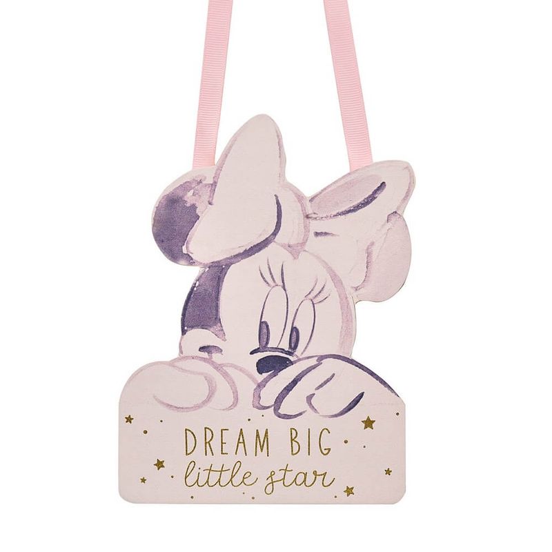 Casa si Gradina - Decoratiuni - Obiecte decorative - Decoratiuni camera copilului - Placuta decorativa pentru camera bebelusului dream big Minnie Mouse - Infinity.ro