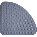 Casa si Gradina - Textile si covoare - Covoare - Covorase baie - Covor de dus,  Quasar & Co.®, de colt, antiderapant, cu ventuze fixare, 54x54 cm, PVC, gri - Infinity.ro