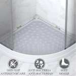 Casa si Gradina - Textile si covoare - Covoare - Covorase baie - Covor de dus,  Quasar & Co.®, de colt, antiderapant, cu ventuze fixare, 54x54 cm, PVC, gri - Infinity.ro