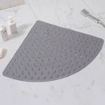 Casa si Gradina - Textile si covoare - Covoare - Covorase baie - Covor de dus,  Quasar & Co.®, de colt, antiderapant, cu ventuze fixare, 54x54 cm, PVC, gri - Infinity.ro