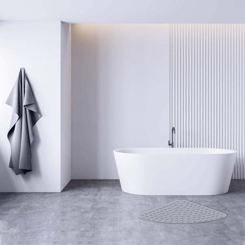 Casa si Gradina - Textile si covoare - Covoare - Covorase baie - Covor de dus,  Quasar & Co.®, de colt, antiderapant, cu ventuze fixare, 54x54 cm, PVC, gri - Infinity.ro
