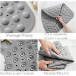 Casa si Gradina - Textile si covoare - Covoare - Covorase baie - Covor de dus,  Quasar & Co.®, de colt, antiderapant, cu ventuze fixare, 54x54 cm, PVC, gri - Infinity.ro