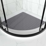Casa si Gradina - Textile si covoare - Covoare - Covorase baie - Covor de dus,  Quasar & Co.®, de colt, antiderapant, cu ventuze fixare, 54x54 cm, PVC, gri - Infinity.ro