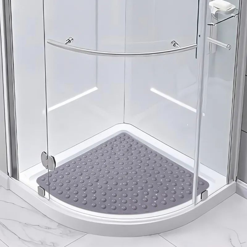 Casa si Gradina - Textile si covoare - Covoare - Covorase baie - Covor de dus,  Quasar & Co.®, de colt, antiderapant, cu ventuze fixare, 54x54 cm, PVC, gri - Infinity.ro