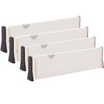 Casa si Gradina - Mobilier - Organizare si depozitare - Organizatoare pentru sertare si dulapuri - Set 4 organizatoare reglabile pentru sertar,Quasar & Co.®,antialunecare/blocare,extensibile, h 10cm,38-54cm,plastic,alb - Infinity.ro