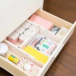 Casa si Gradina - Mobilier - Organizare si depozitare - Organizatoare pentru sertare si dulapuri - Set 4 organizatoare reglabile pentru sertar,Quasar & Co.®,antialunecare/blocare,extensibile, h 10cm,38-54cm,plastic,alb - Infinity.ro