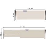 Casa si Gradina - Mobilier - Organizare si depozitare - Organizatoare pentru sertare si dulapuri - Set 4 organizatoare reglabile pentru sertar,Quasar & Co.®,antialunecare/blocare,extensibile, h 10cm,38-54cm,plastic,alb - Infinity.ro