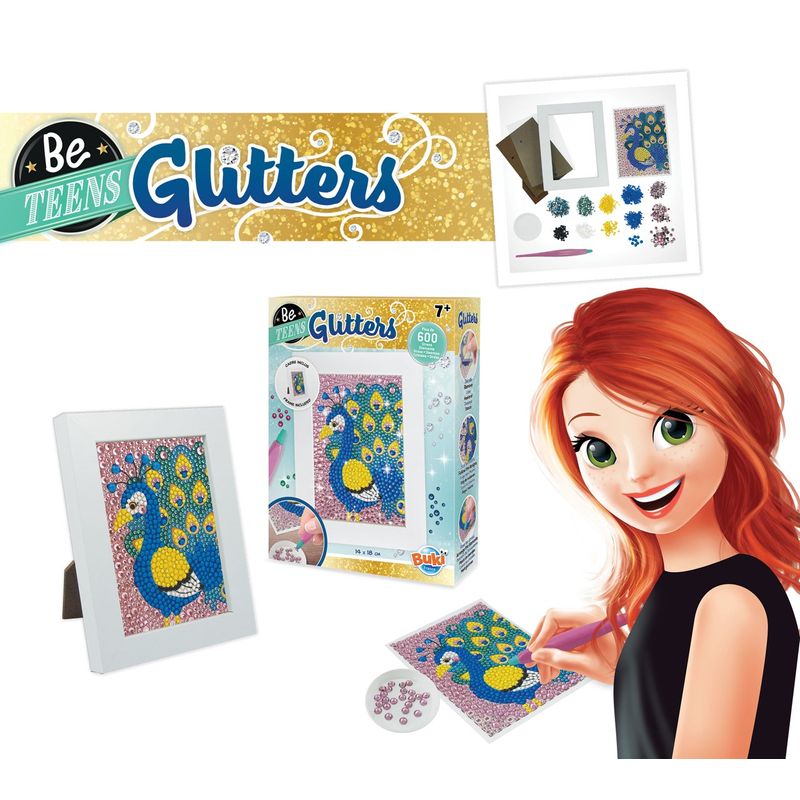 Jucarii, Copii si Bebe - Jucarii si jocuri - Jucarii & jocuri educative - Seturi de artizanat - Glitters Paun - Set Creativ cu 600 Margele - Infinity.ro