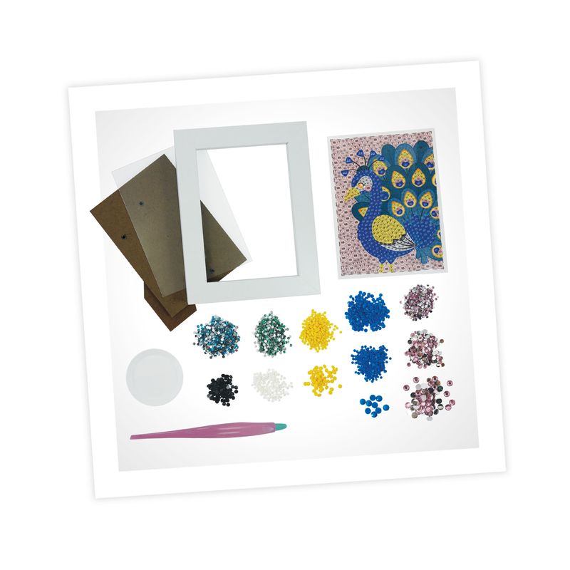 Jucarii, Copii si Bebe - Jucarii si jocuri - Jucarii & jocuri educative - Seturi de artizanat - Glitters Paun - Set Creativ cu 600 Margele - Infinity.ro