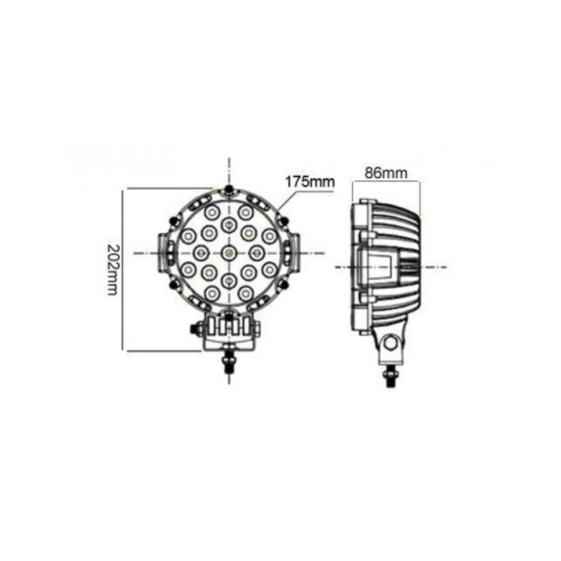 Auto si Moto - Electrice auto - Iluminare si semnalizare - Becuri auto - Proiector LED Auto Offroad 51W/12V-24V, 3740 Lumeni, Rosu, Spot Beam 30 Grade - Infinity.ro