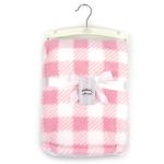 Casa si Gradina - Textile si covoare - Pături și cuverturi - Paturici copii - Paturica pufoasa pentru bebelusi 76 x 102 cm - model carouri roz - Infinity.ro