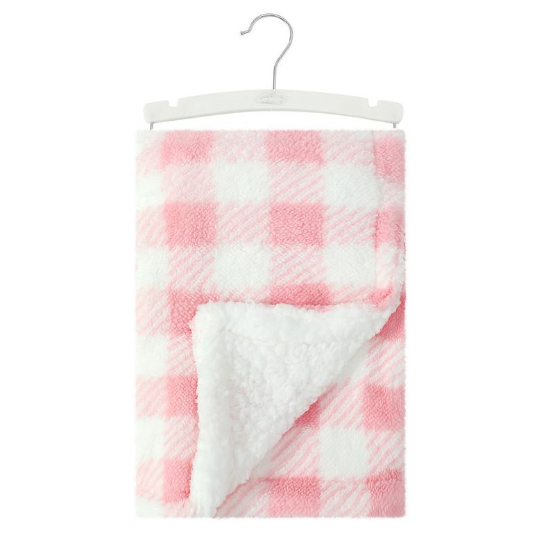Casa si Gradina - Textile si covoare - Pături și cuverturi - Paturici copii - Paturica pufoasa pentru bebelusi 76 x 102 cm - model carouri roz - Infinity.ro