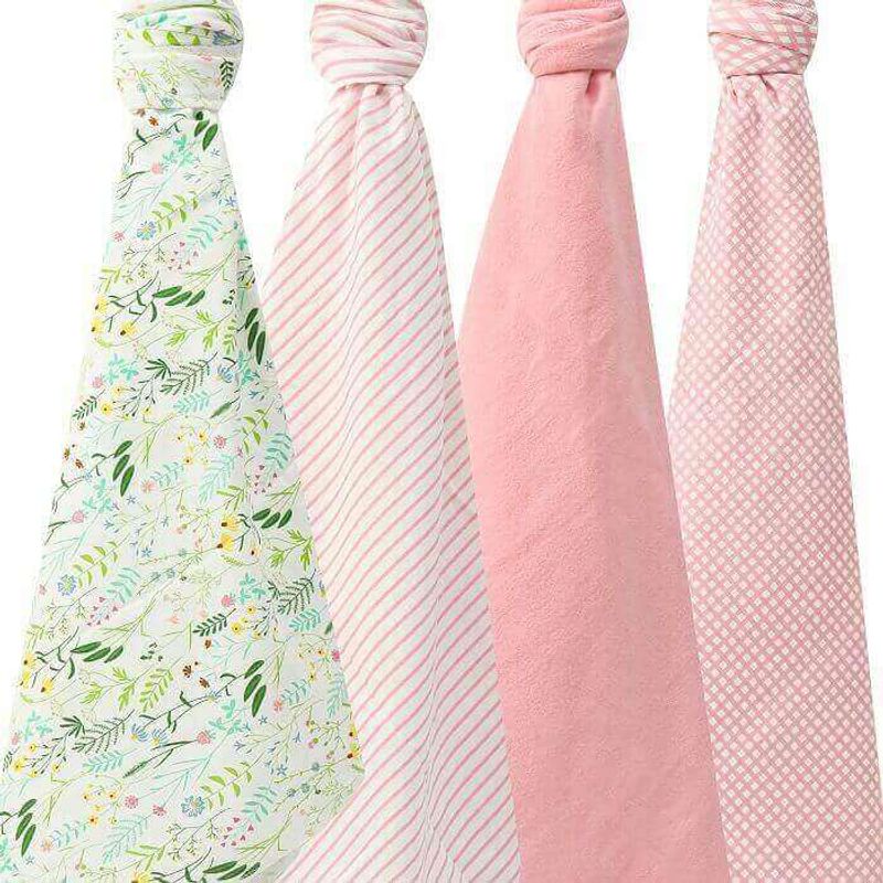 Casa si Gradina - Textile si covoare - Pături și cuverturi - Paturici copii - Set 4 paturici subtiri din bumbac pentru bebelusi - Infinity.ro