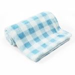 Casa si Gradina - Textile si covoare - Paturi si cuverturi - Paturici copii - Paturica pufoasa pentru bebelusi 76 x 102 cm - model carouri bleu - Infinity.ro