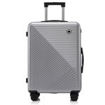 Sport si Outdoor - Articole de voiaj - Trolere - Set troler cabina cu geanta cosmetice, Quasar & Co.®, cifru TSA, 4 roti 360 grade, 55 x39x23cm/22x29x15 cm, ABS, gri - Infinity.ro