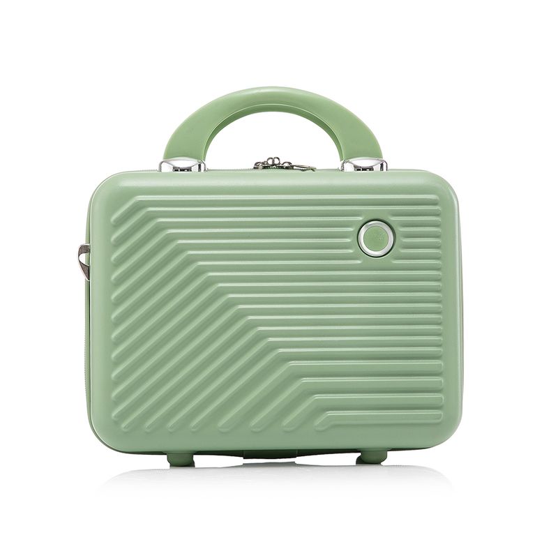 Sport si Outdoor - Articole de voiaj - Trolere - Set troler cu geanta cosmetice, Quasar & Co.®, compartiment laptop, cifru TSA, 4 roti, 48x42x25cm/22x29x15cm,ABS, fistic - Infinity.ro