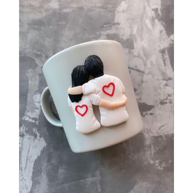 Casa si Gradina - Bucatarie si vesela - Cani si pahare - Cani si cesti - Cana personalizata cu lut p[olimeric Fimo, de cuplu, handmade - Infinity.ro