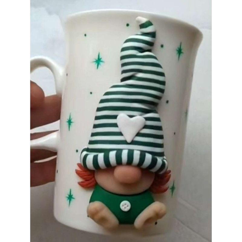 Casa si Gradina - Bucatarie si vesela - Cani si pahare - Cani si cesti - Cana cu lut polimeric Fimo, "Figurina Gnom", handmade - Infinity.ro