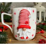 Casa si Gradina - Bucatarie si vesela - Cani si pahare - Cani si cesti - Cana de Craciun cu lut polimeric Fimo, "Gnom de Craciun", handmade - Infinity.ro