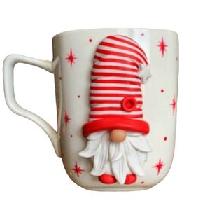 Cana de Craciun cu lut polimeric Fimo, "Gnom de Craciun", handmade