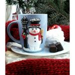 Casa si Gradina - Bucatarie si vesela - Cani si pahare - Cani si cesti - Cana de Craciun cu lut polimericFimo "Om de zapada", handmade - Infinity.ro