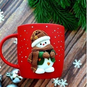 Cana de Craciun cu lut polimeric Fimo, handmade, "Om de zapada"