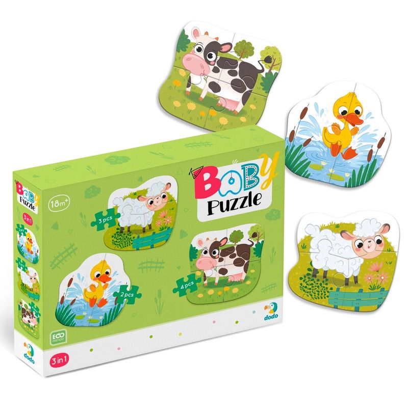Jucarii, Copii si Bebe - Jucarii si jocuri - Jocuri si puzzle - Puzzle - Puzzle 3 in 1  - Animalutele de la ferma (2,3,4 piese) - Infinity.ro